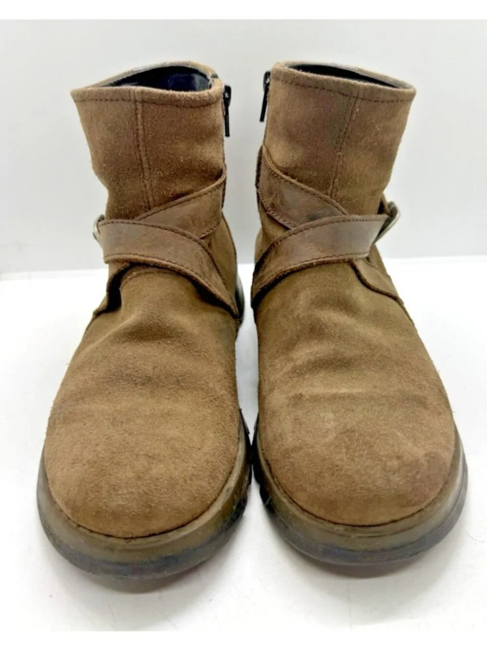 Fly London Sake Fly Ankle Women's Boots Booties Brown Suede Strap Sz EU 39 US 8